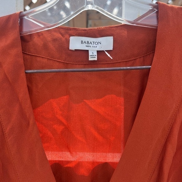 Babaton %100 Silk Romper in Copper Orange - Picture 5 of 5